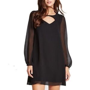BCBGeneration Black A-line Dress with Bishop Sleeves